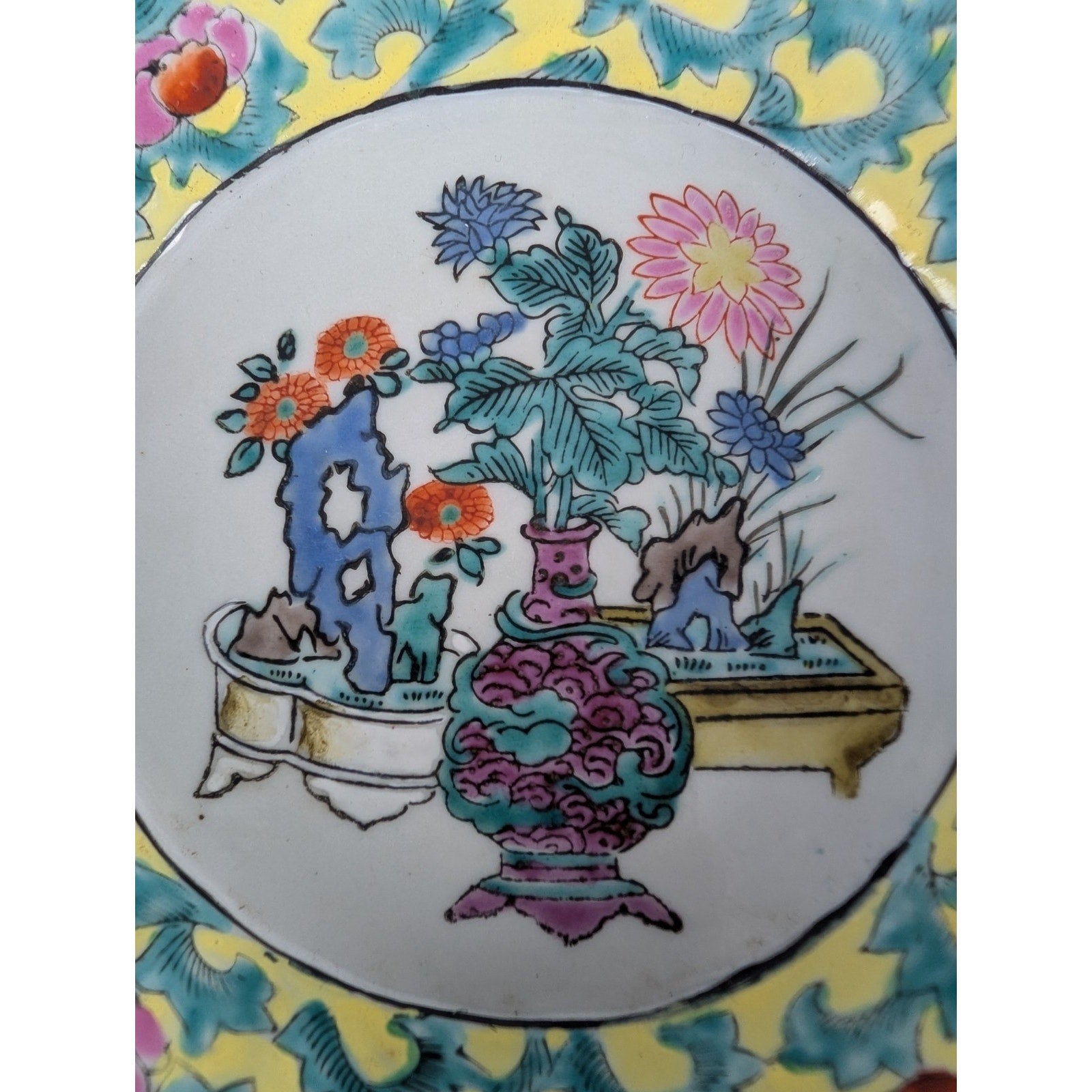 19th C. Qing Chinese Porcelain Famille Rose Pedestal Bowl 5 1/2"