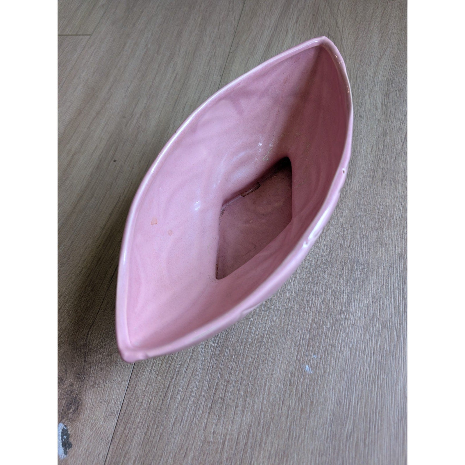 Art Deco Planter by RRP Co USA Pottery 10" Oval Planter Bowl Pink Glaze