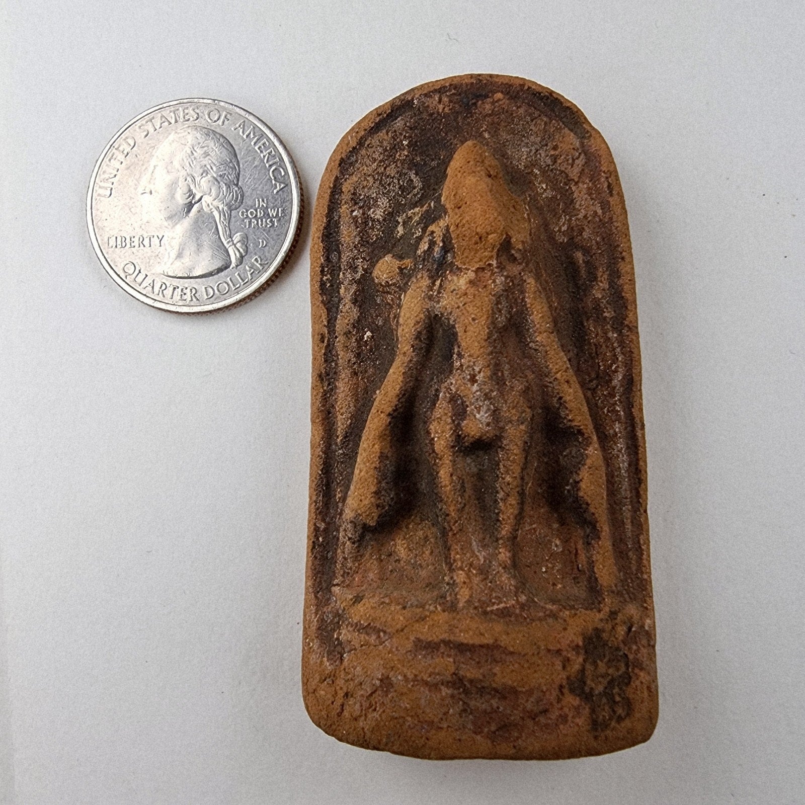 Phra Leela Walking Buddha Thai Clay Tablet Amulet