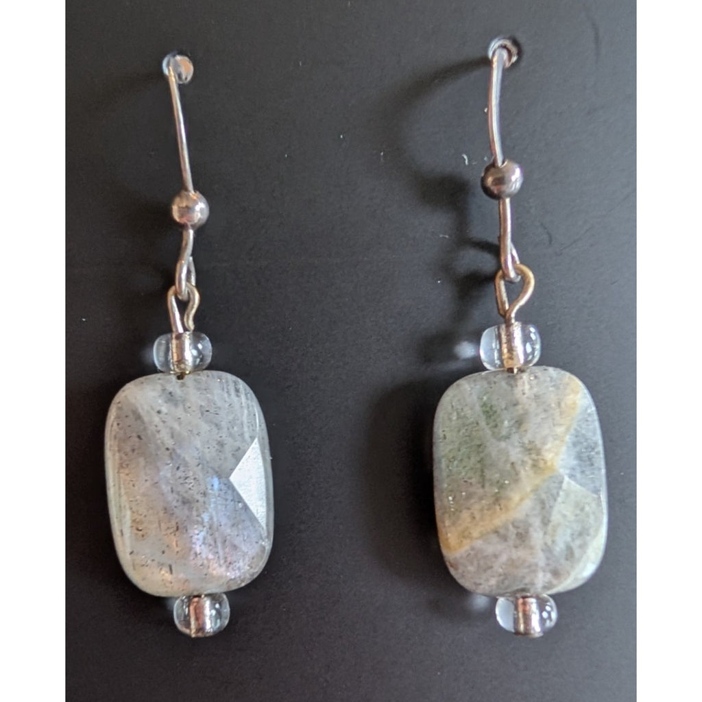 Vintage Labradorite Sterling Silver 925 Dangle Earrings