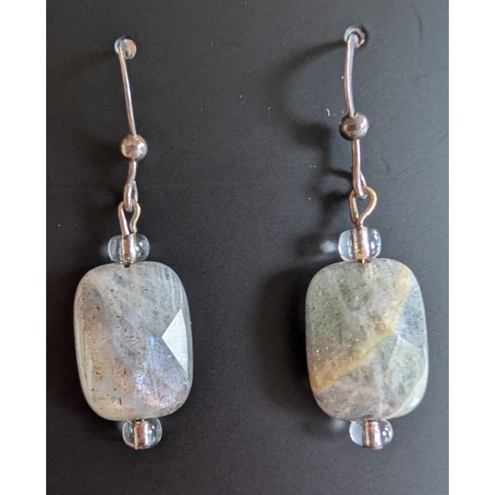 Vintage Labradorite Sterling Silver 925 Dangle Earrings
