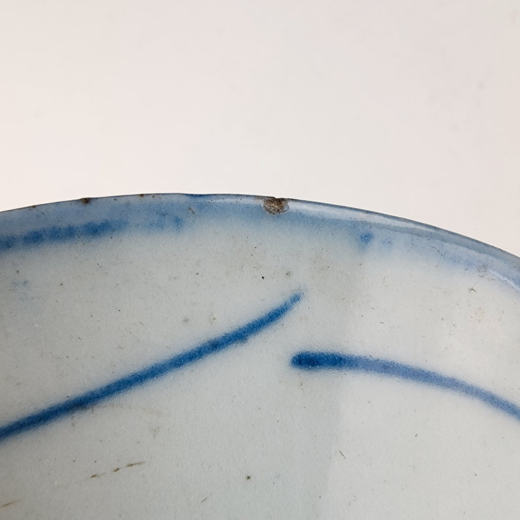 19th C Chinese Porcelain 6" Plate Qing Dynasty Blue & White Export Scholars Mark