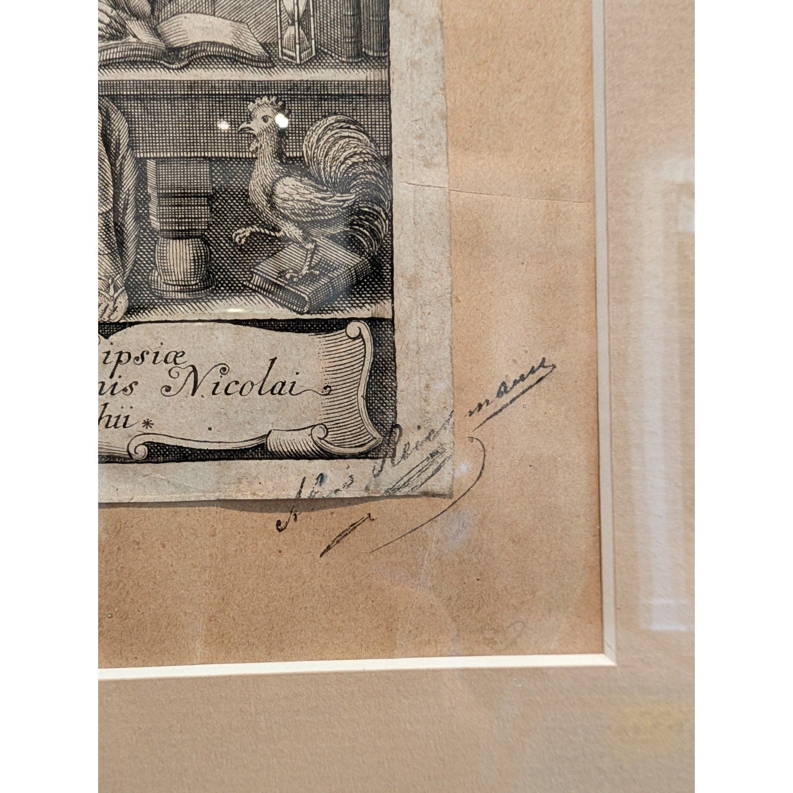 1670 Cornelius Schrevelius Lexicon Manuale Title Page Signed and Framed