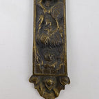 19th C European Baroque Bronze Crucifix Antique Relief Cross 7 1/2"