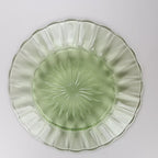 6" Heisey Ridge & Star Green Depression Glass Plate Set of 8
