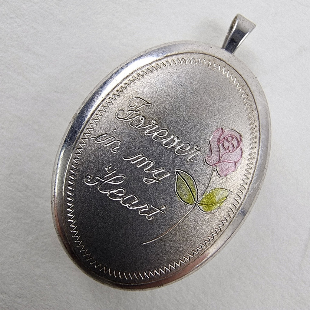 Heart Theme Photo Locket Sterling Silver 925 Pendant Vintage