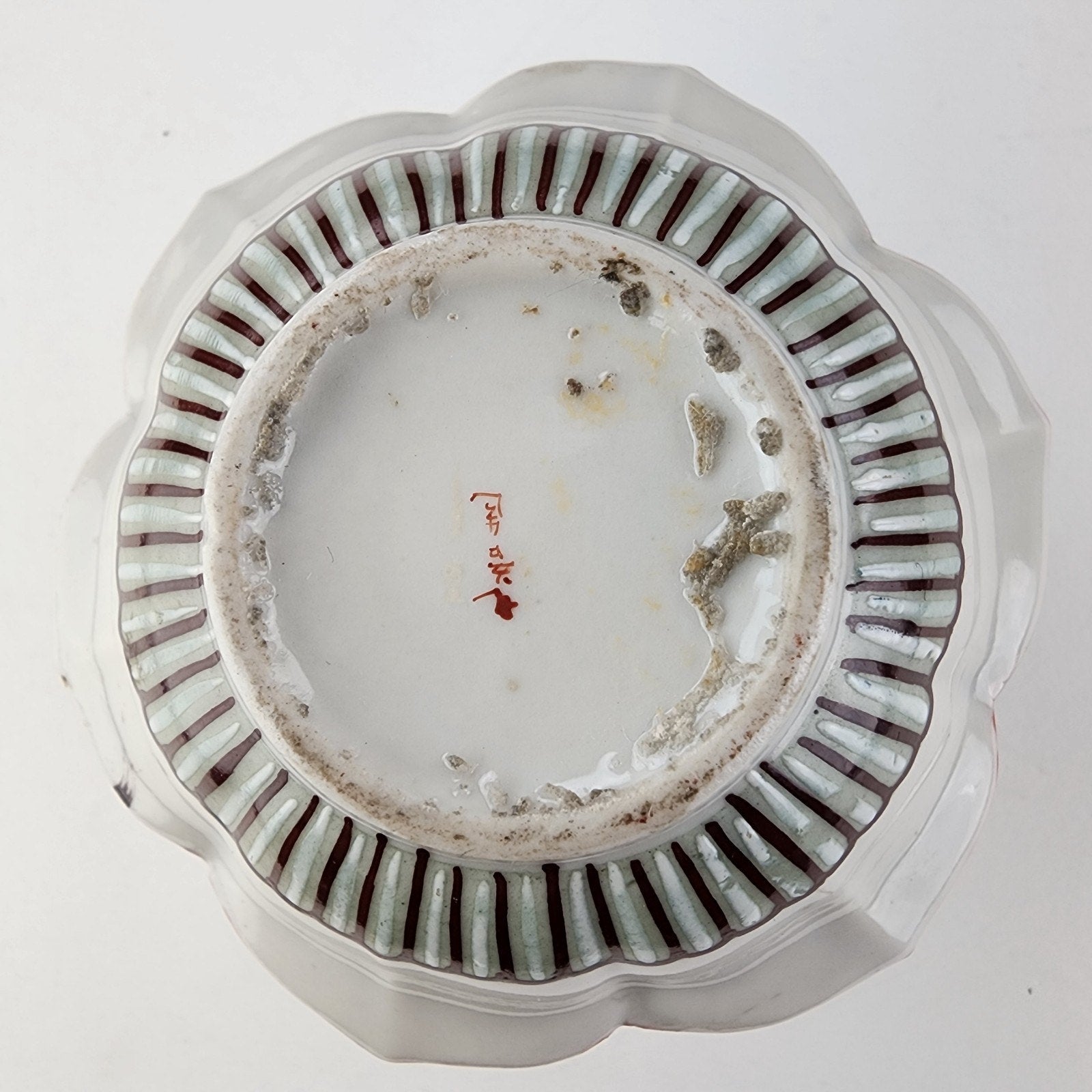 Meiji Period Japanese Imari Porcelain Hair Jar Receptacle Vintage