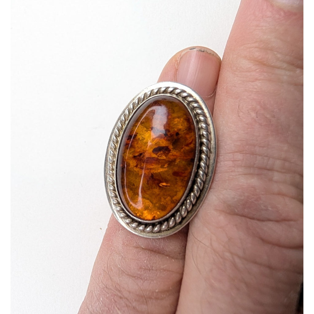 Jay King Baltic Amber Sterling Silver 925 Ring Size 5 3/4