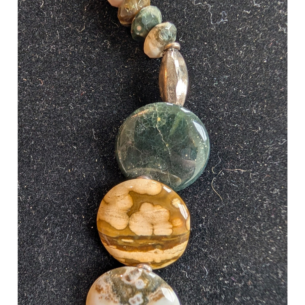 Vintage Agate Sterling Silver 925 Adjustable 17" to 19" Necklace