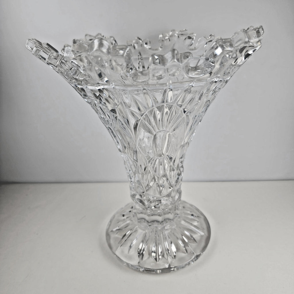 9" Crowned Crystal Vase by Shannon Crystal Czech Republic