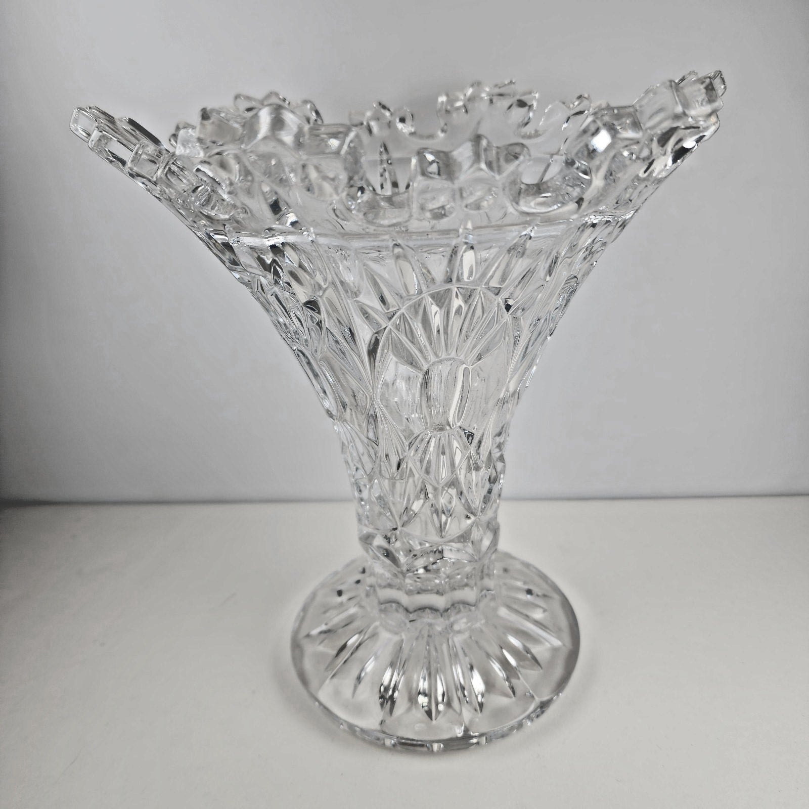 9" Crowned Crystal Vase by Shannon Crystal Czech Republic