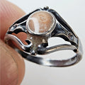 Peach Enamel Sterling Silver Bali 925 Open Ring Size 5 1/2 Vintage