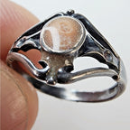 Peach Enamel Sterling Silver Bali 925 Open Ring Size 5 1/2 Vintage