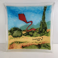 Fused Glass Plate with Red Kite by Youth Artist Stephanie P