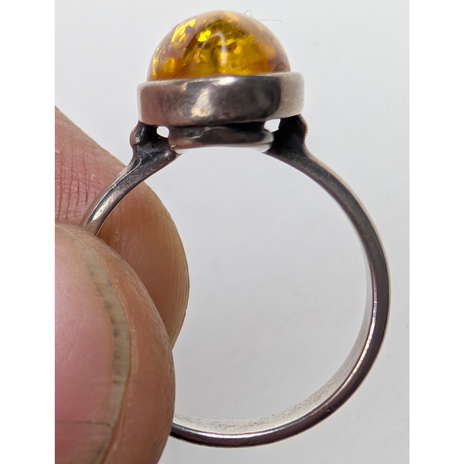 Baltic Amber Sterling Silver 925 Ring Size 5 3/4 Vintage