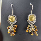 Silpada Beaded Shield Earrings Sterling Silver 925 & Brass Vintage