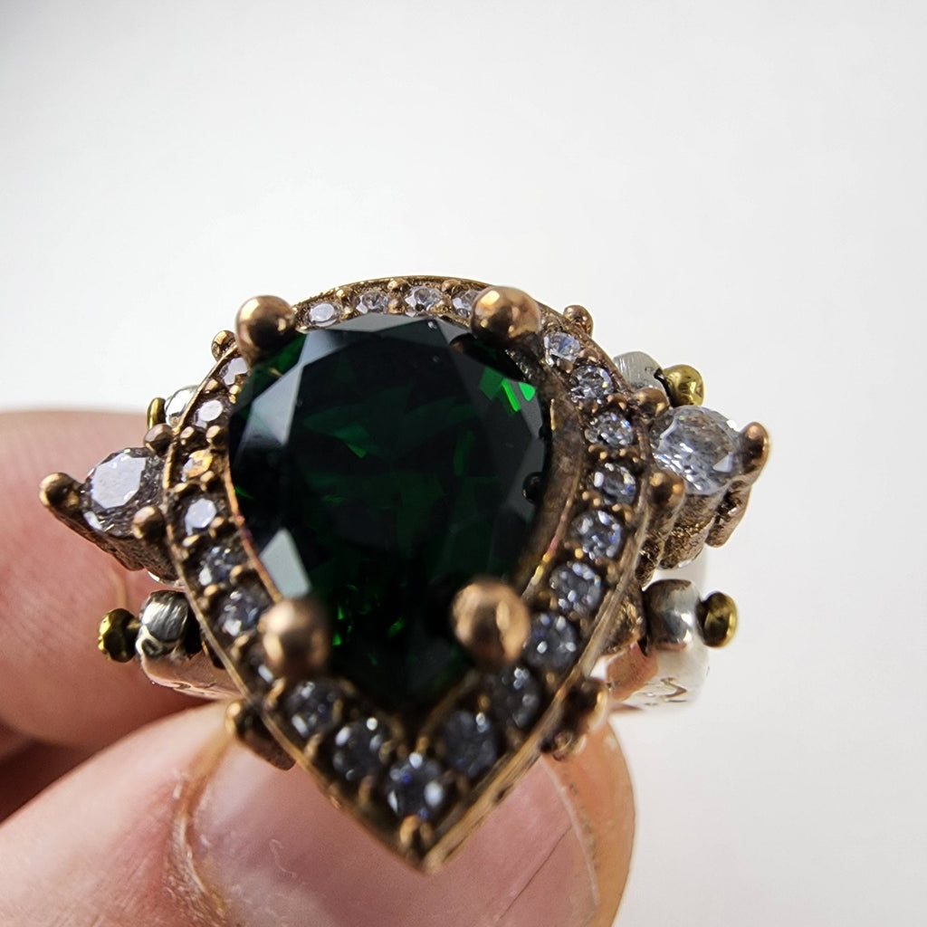 Sapphire Turkish Reversible Ring Size 6 Sterling Silver 925 Vintage