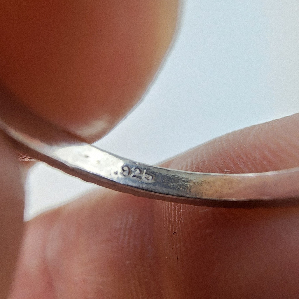 Notched Band Textured Ring Size 6 Sterling Silver 925 Vintage