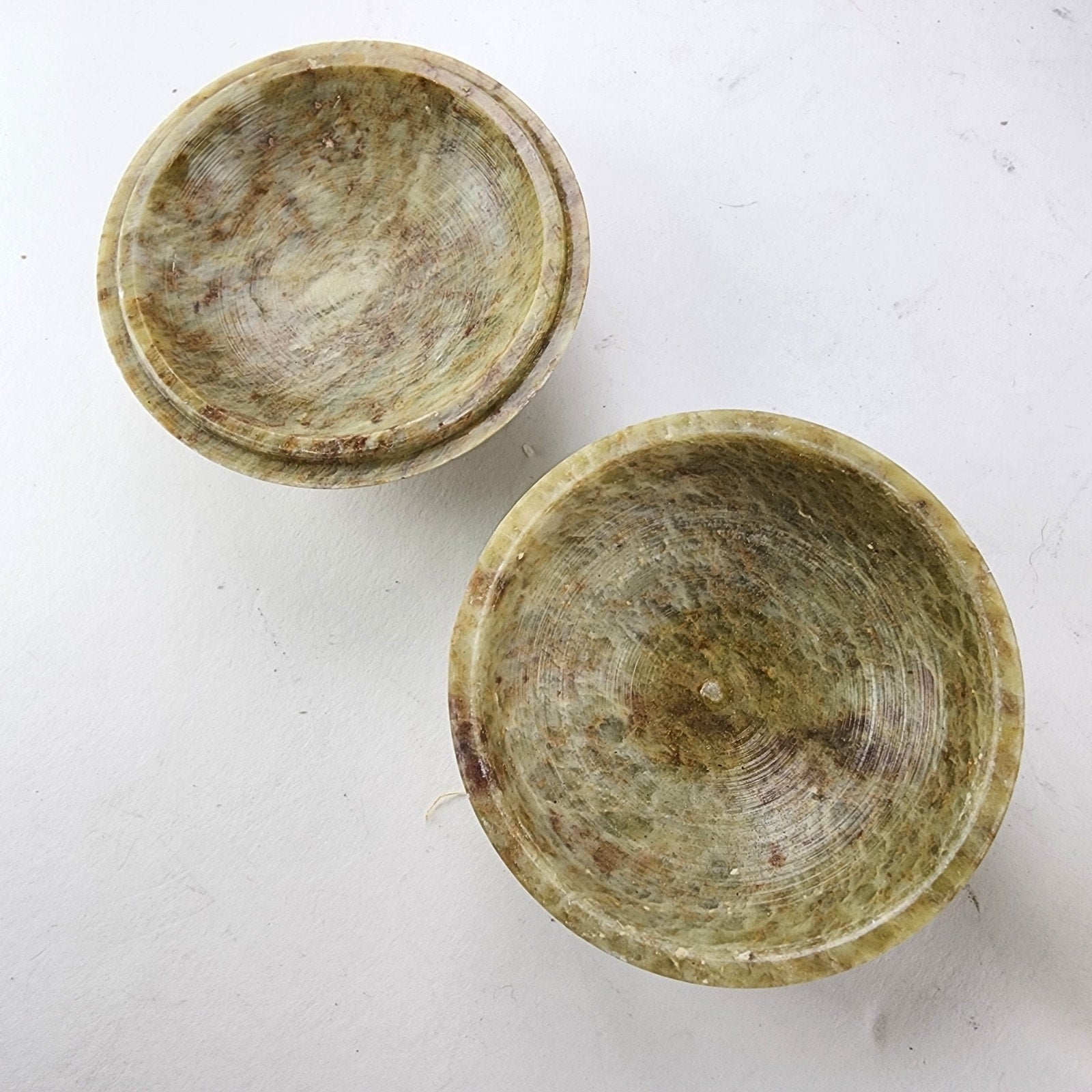 Soapstone Lidded Container Hand Carved Vintage Trinket Box Container