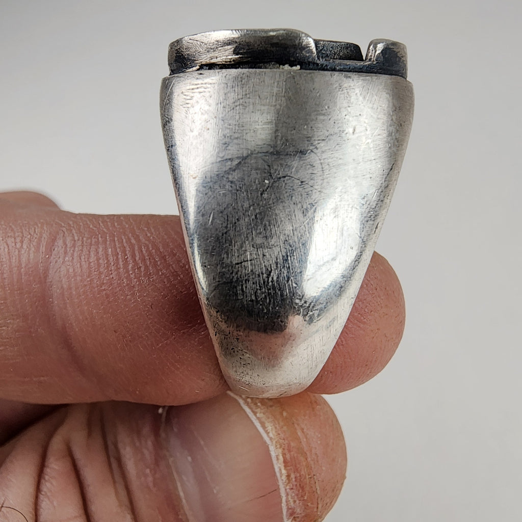 Vintage GB Labyrinth Maze Ring Size 13 1/2 in Sterling Silver 925