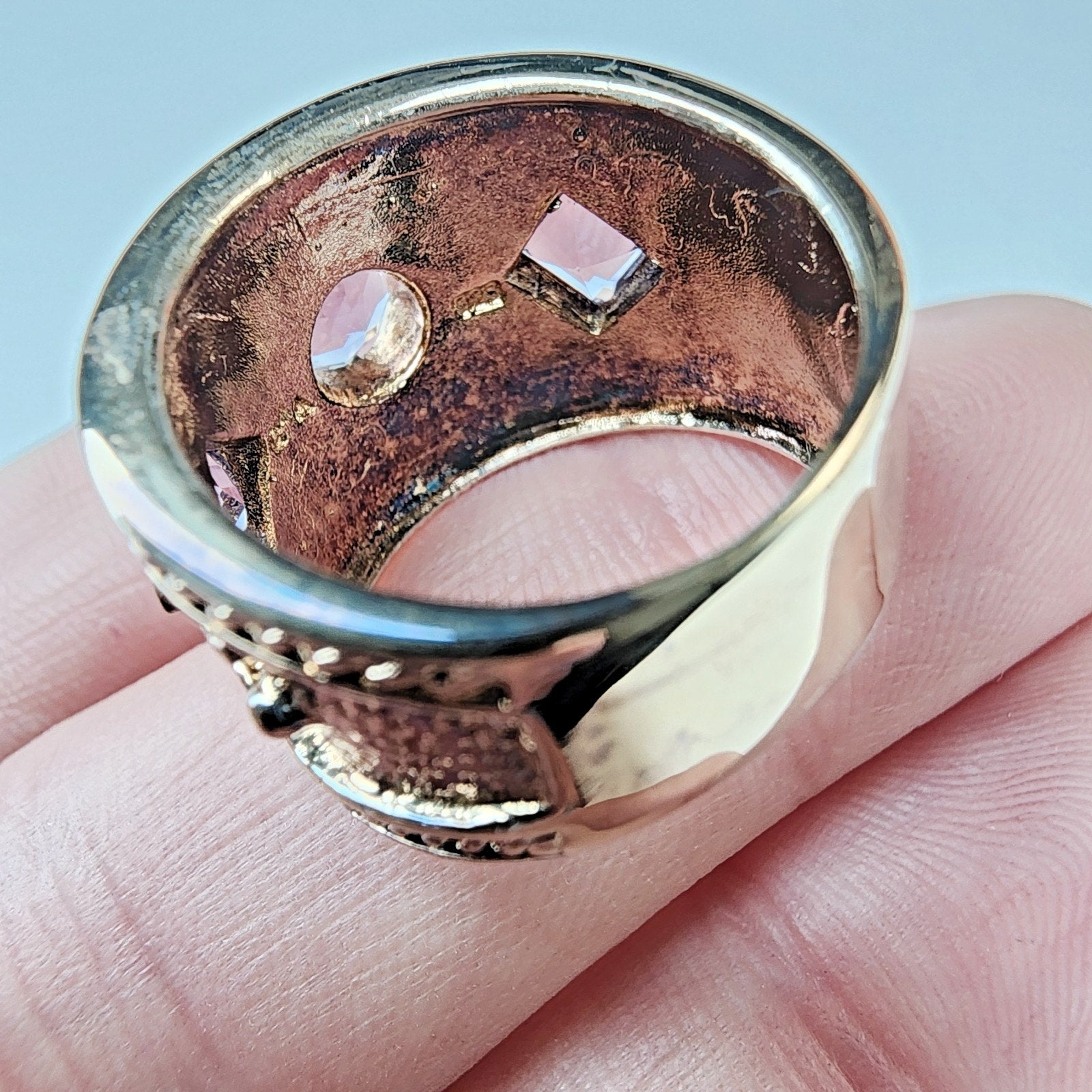 Textured Amethyst Band Ring Size 7 Sterling Silver 925
