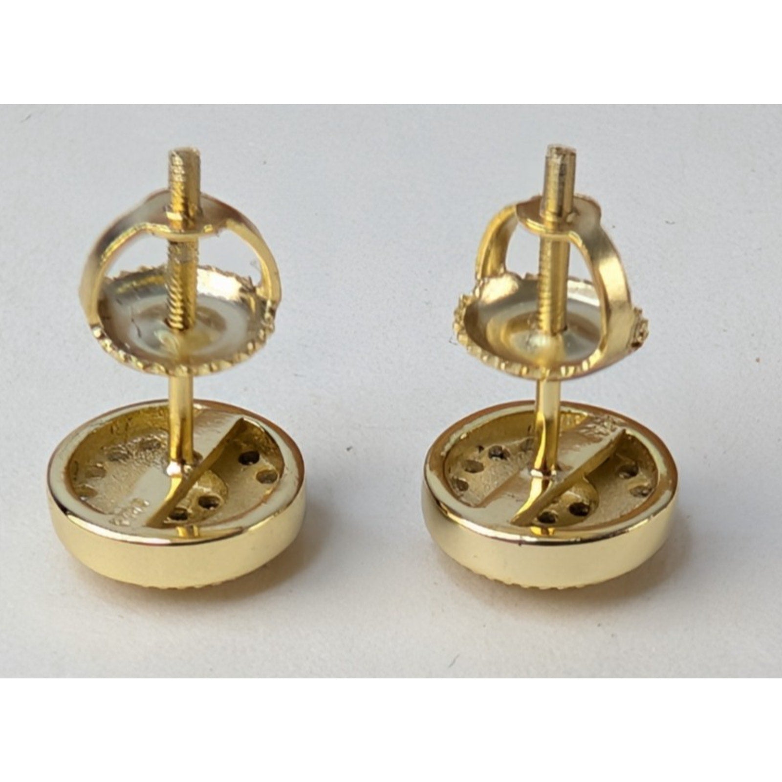 Moissanite 18K Yellow Gold Over Sterling Silver 925 Earrings Screwback