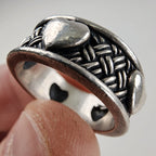 Brighton Basketweave Heart Eternity Band Ring Size 6 3/4 in Sterling Silver 925