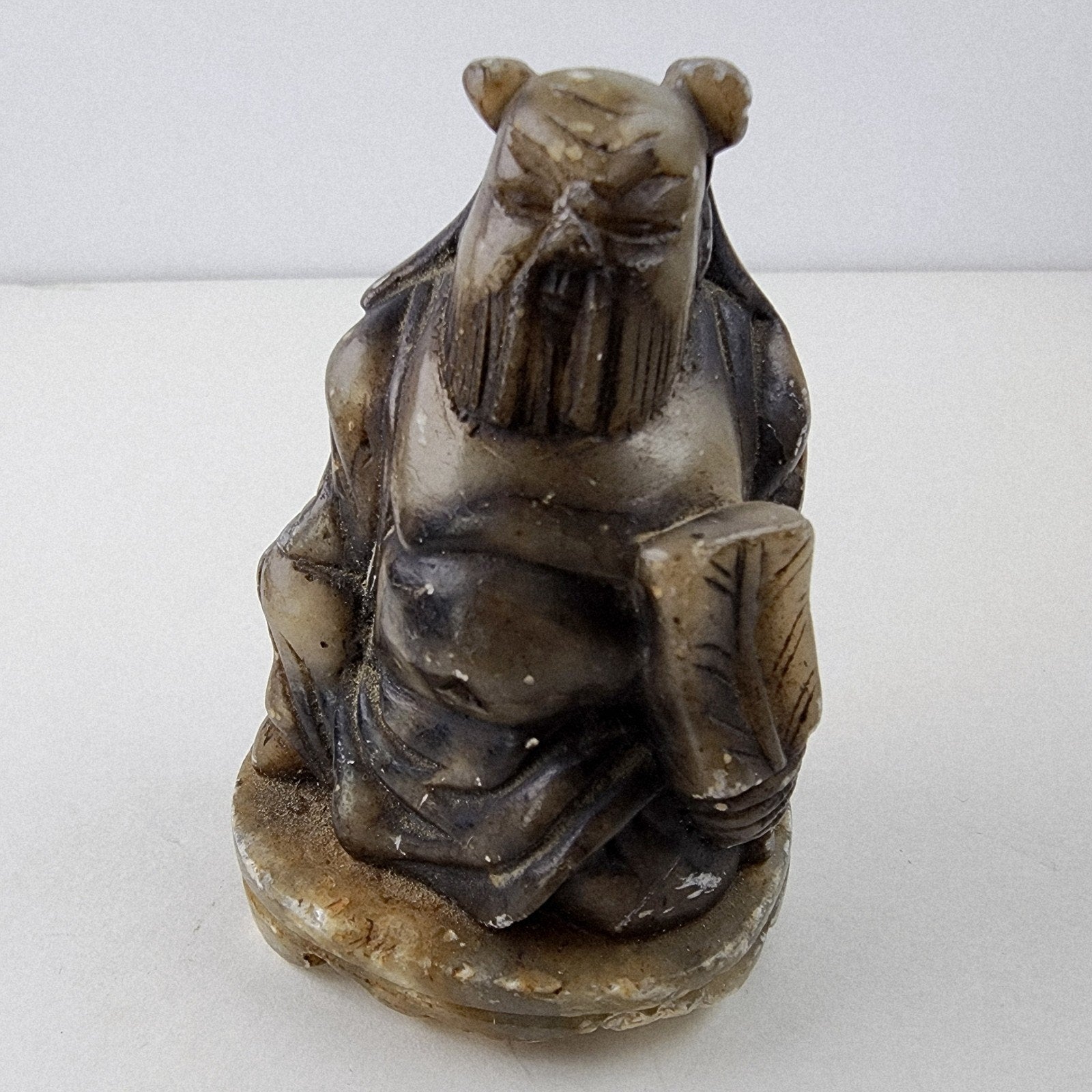 Shou Lao Star God of Longevity Chinese Stone Carving Vintage