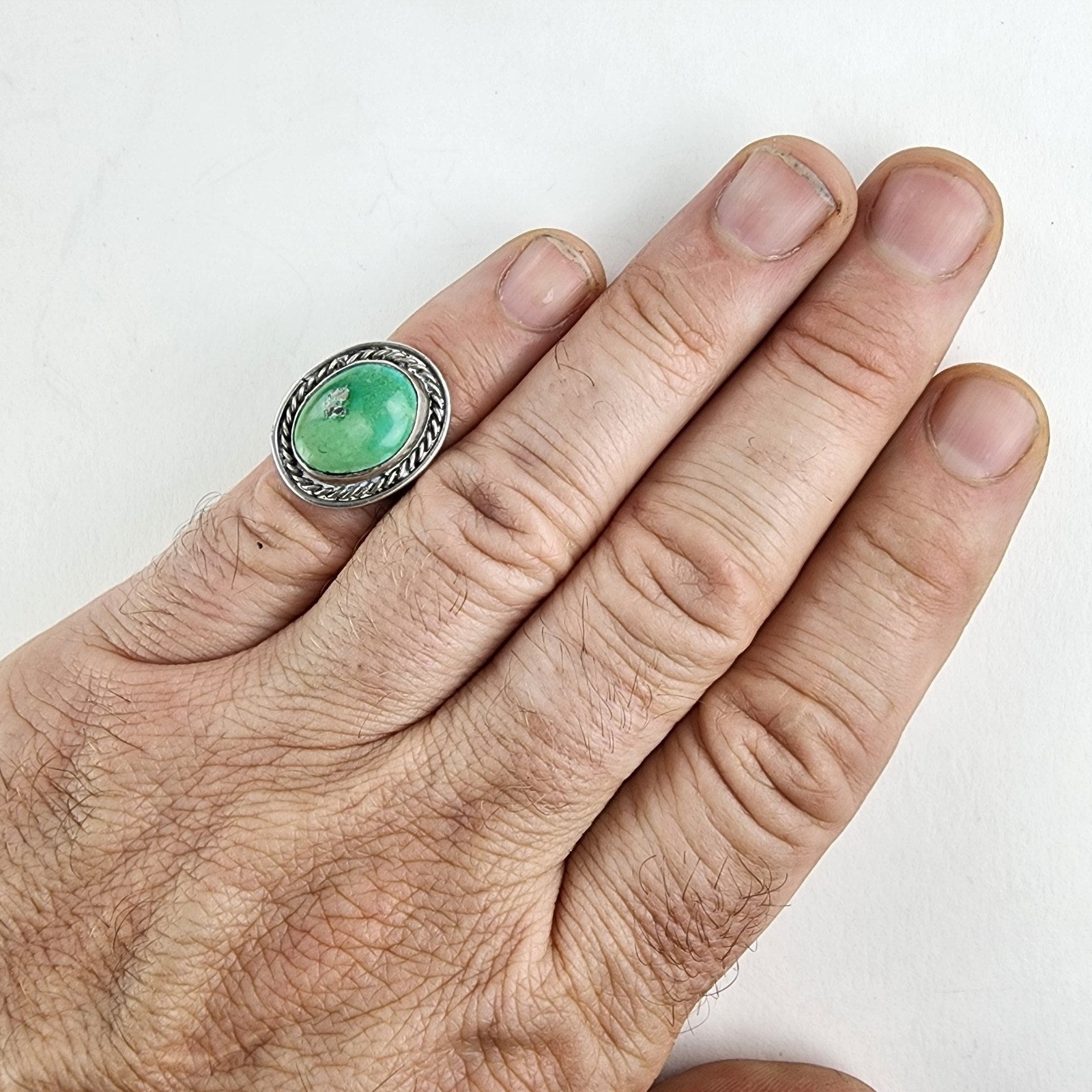 Royston Turquoise Navajo Ring Size 5 3/4 Sterling Silver 925 Vintage Old Pawn
