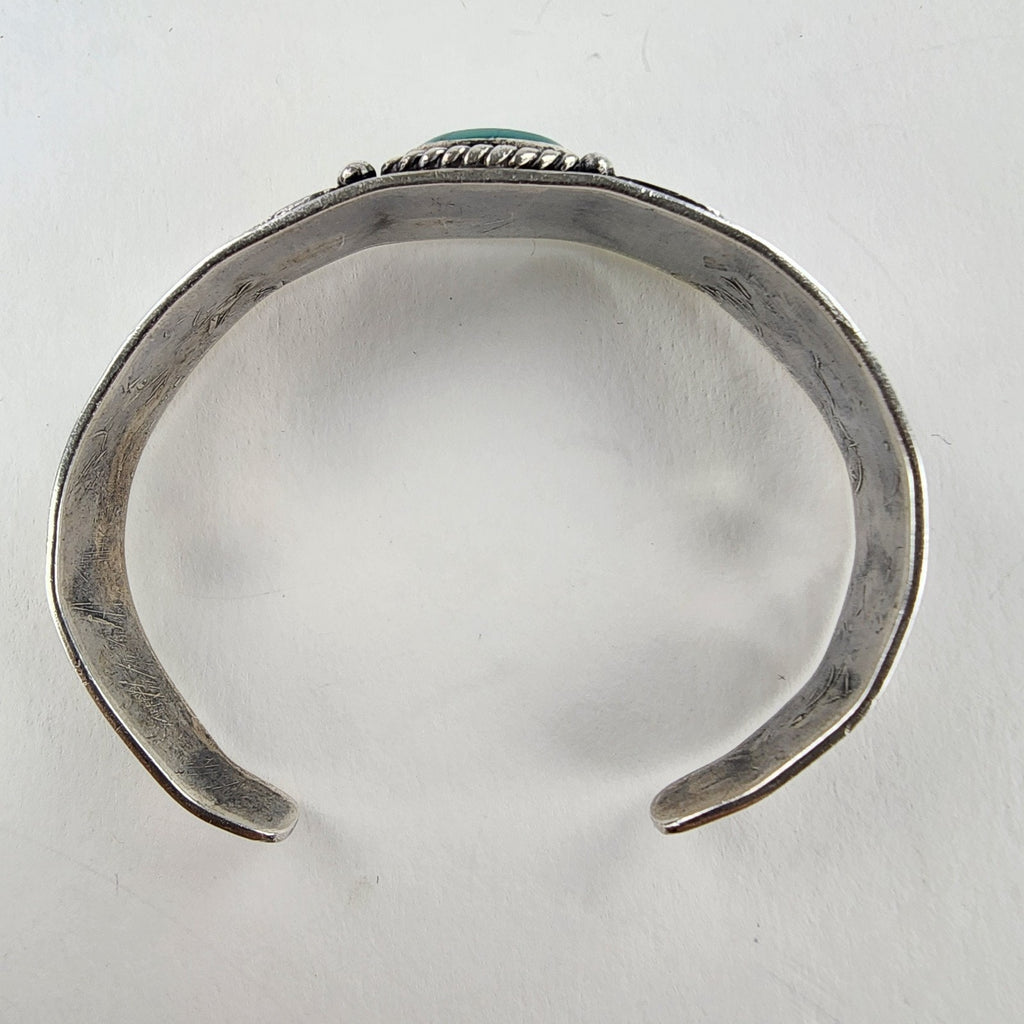 6 1/2" Fred Harvey Era Eagle Turquoise Sterling Silver 925 Cuff Bracelet Native