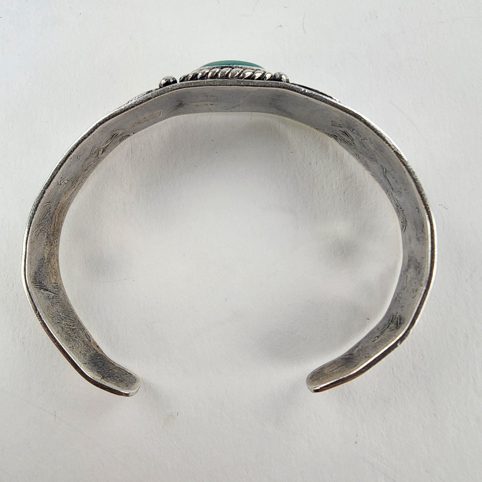 6 1/2" Fred Harvey Era Eagle Turquoise Sterling Silver 925 Cuff Bracelet Native