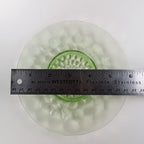 6" Block Optic UV Uranium Glow Plate Set of 4 Vintage Depression Glass