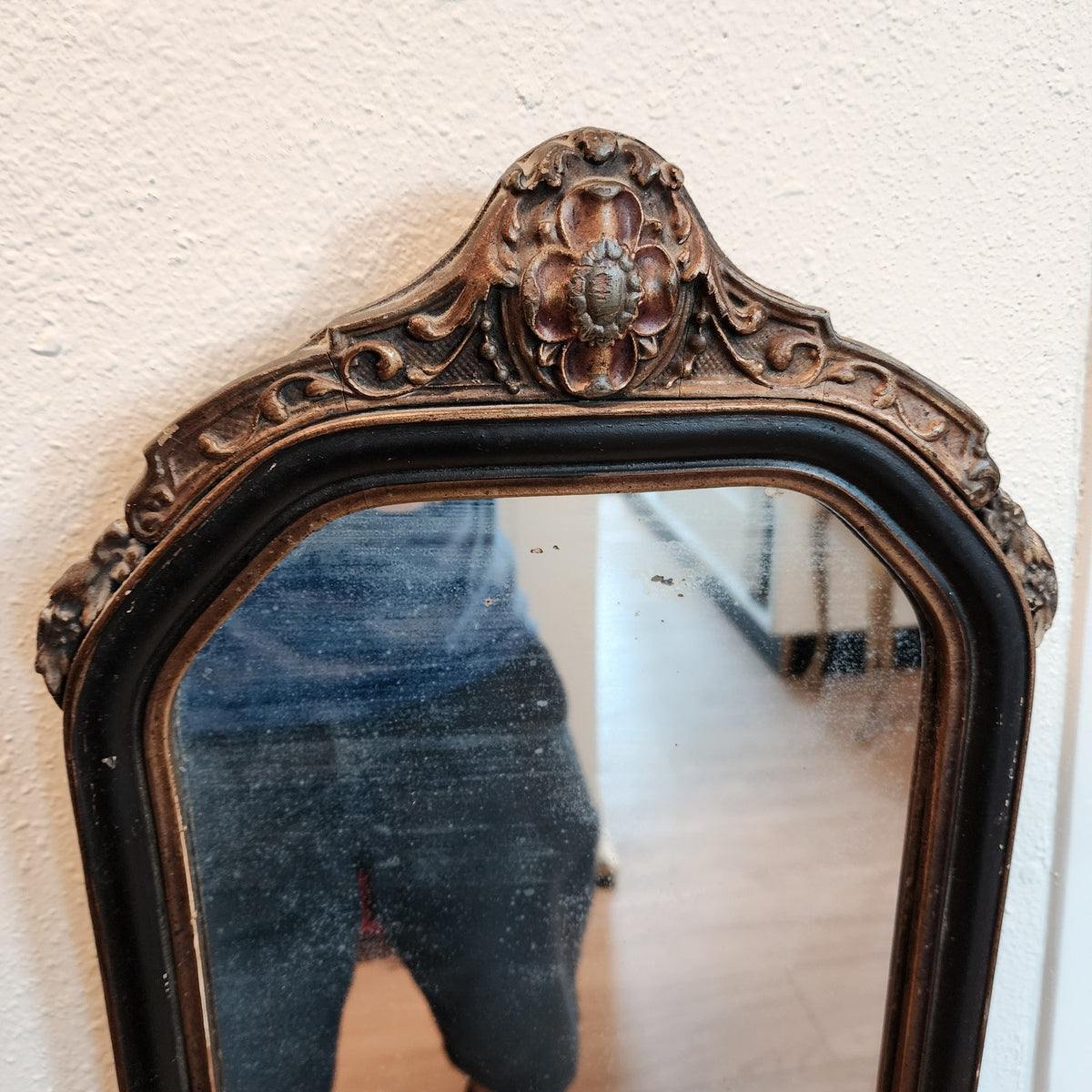 Antique Art Nouveau Carved Gilt Mirror Victorian