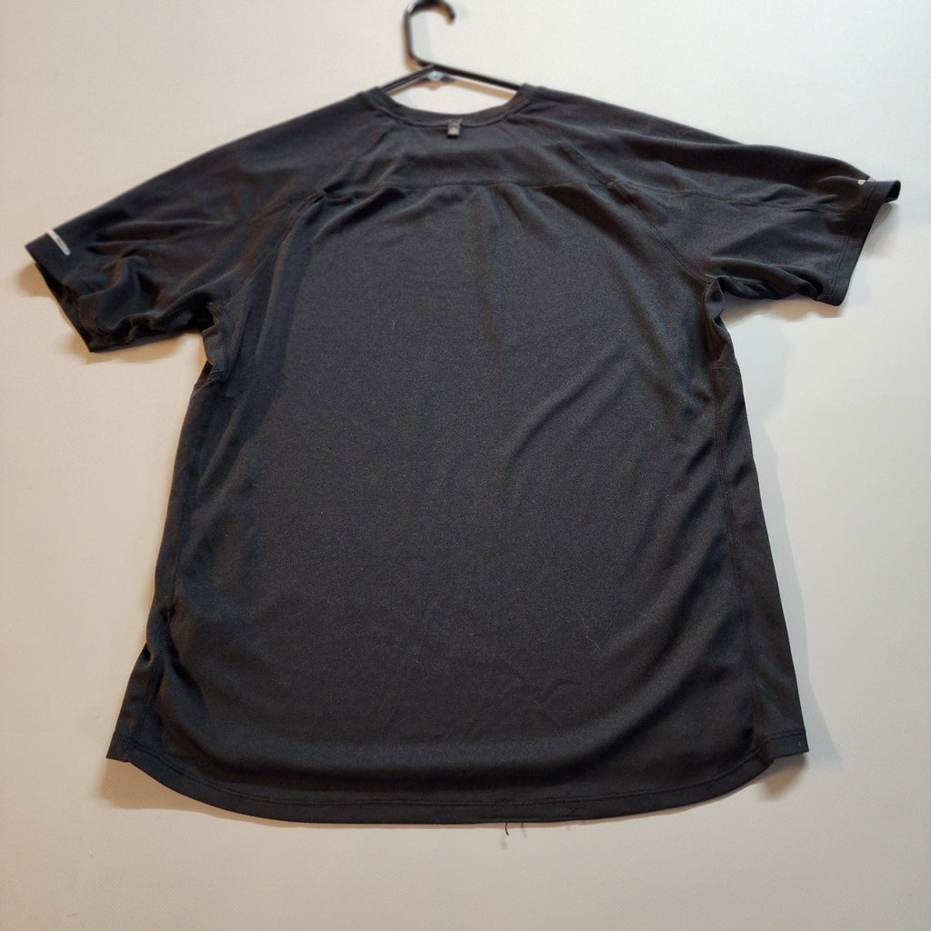 Large Nike Running Dri-Fit T-Shirt Black Vintage Mens Active Wear Short Sleeve