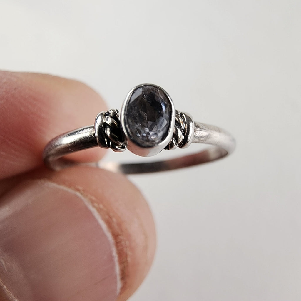Vintage Clear Quartz Ring Size 7 1/2 in Sterling Silver 925