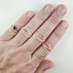 Yin Yang Enamel Vintage Ring Size 7 1/2 in Sterling Silver 925