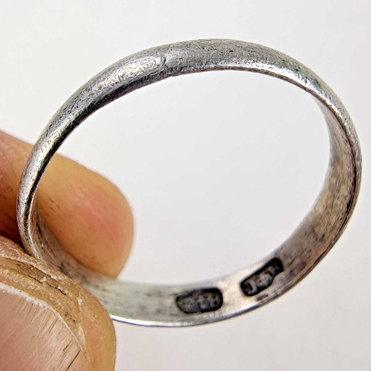 Russian Imperial Silver Band Ring Size 12 1/2 Vintage 875 Sterling 84