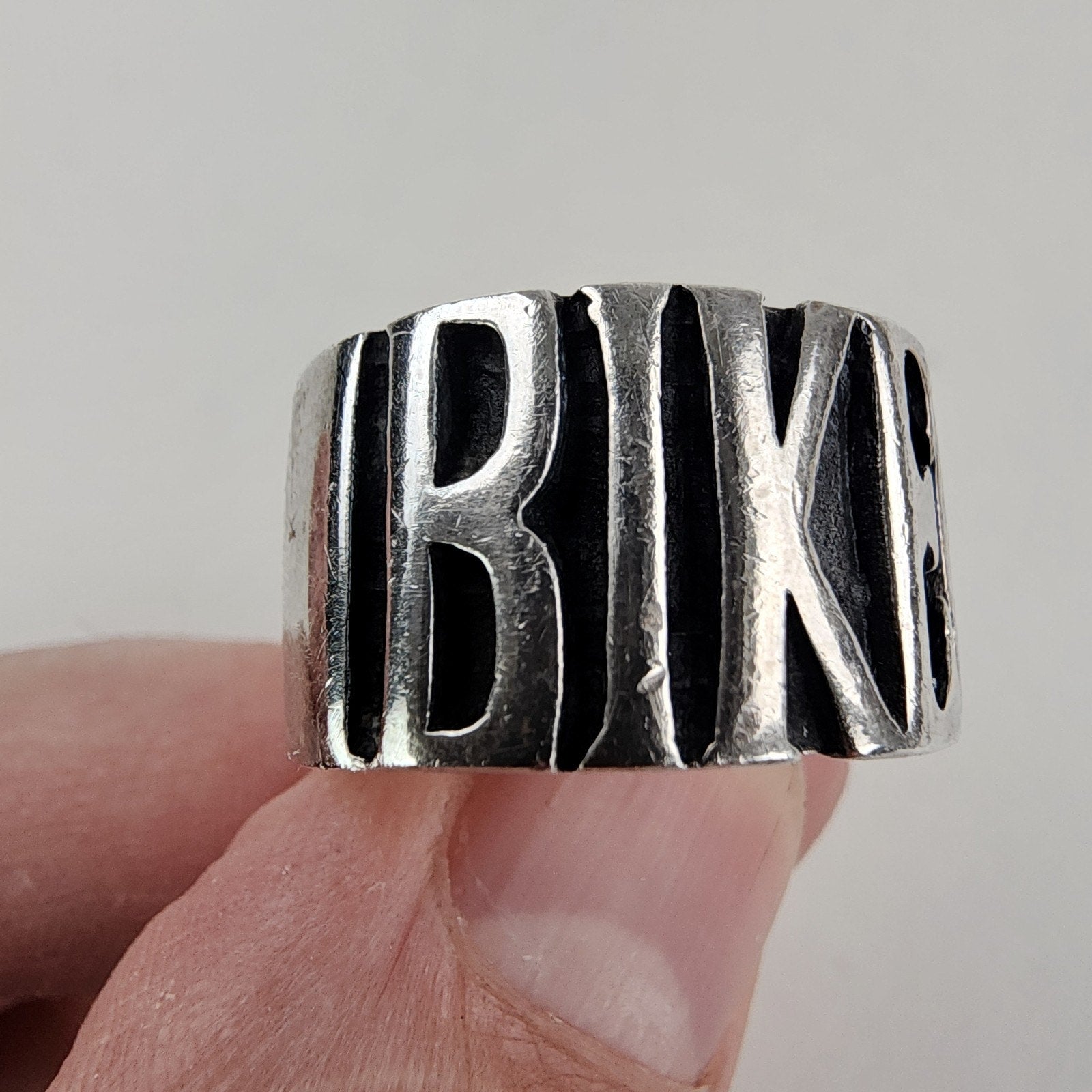 Vintage Biker Heavy Band Ring Size 11 Sterling Silver 925