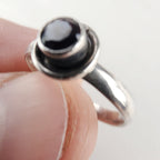 Vintage Birthstone Garnet Solitaire Ring Size 6 in Sterling Silver 925