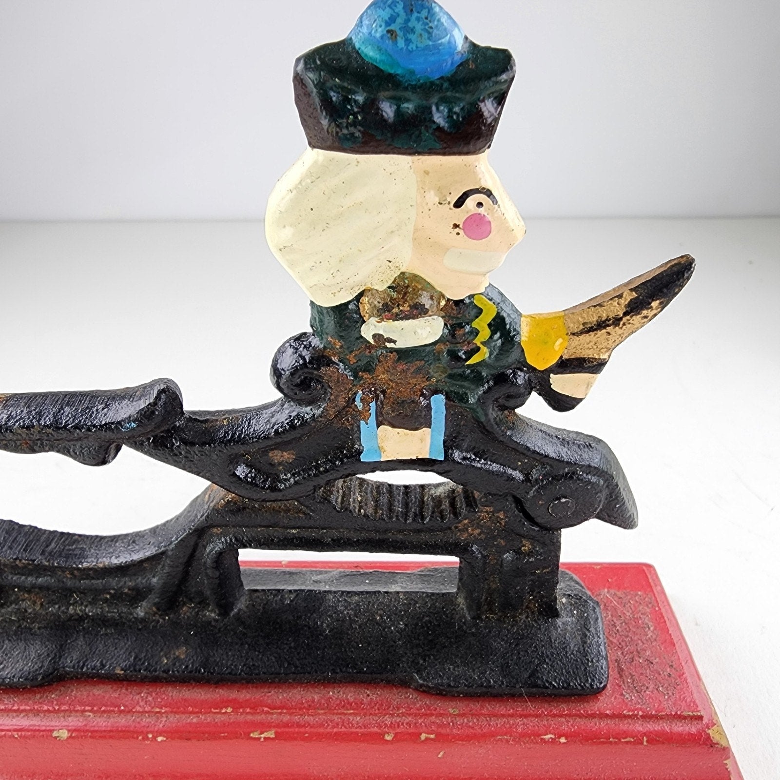 Colonial Toy Soldier Antique Painted Cast Iron Nutcracker