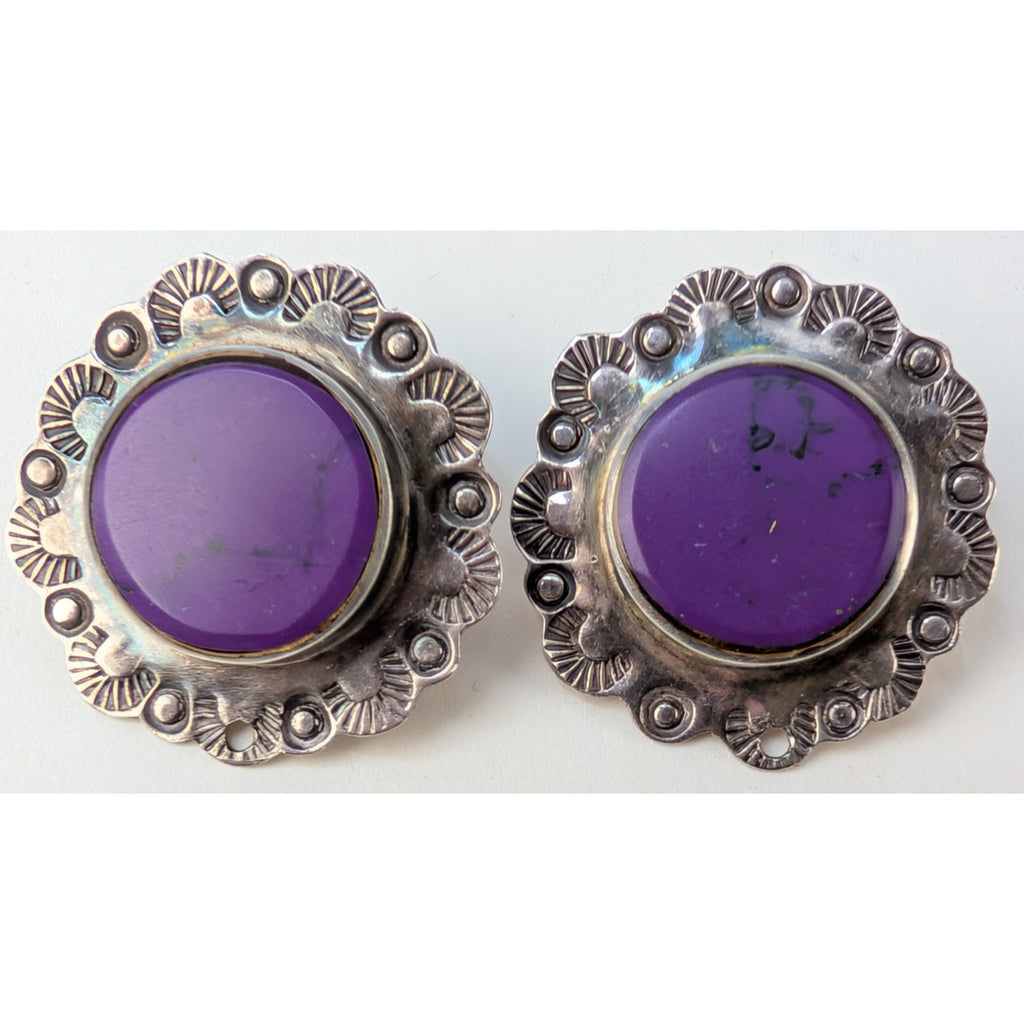 Purple Phosphosiderite Taxco Sterling Silver 925 Earrings Mexico