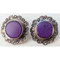 Purple Phosphosiderite Taxco Sterling Silver 925 Earrings Mexico