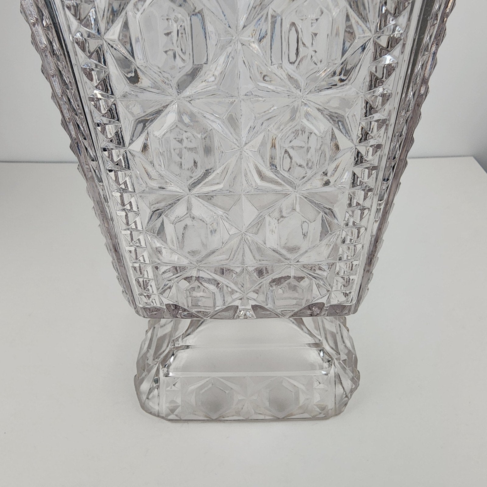 Purple Depression Pressed Glass Lidded Cookie Jar 8 1/2" Tall Vintage
