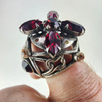 Pomander Caged Marquise Cocktail Ring Size 6 Silverplate Vintage