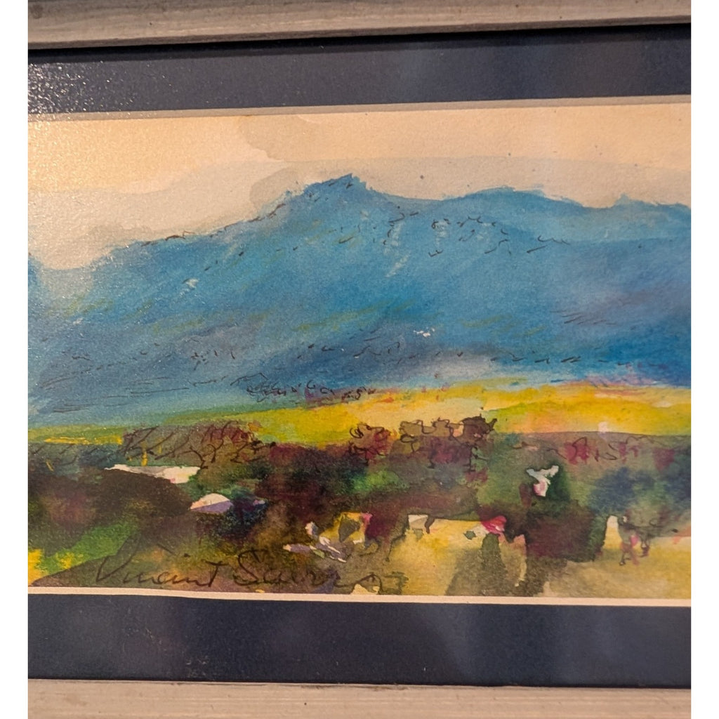 Vincent Scurr Mixed Media Watercolor Landscape Painting Framed