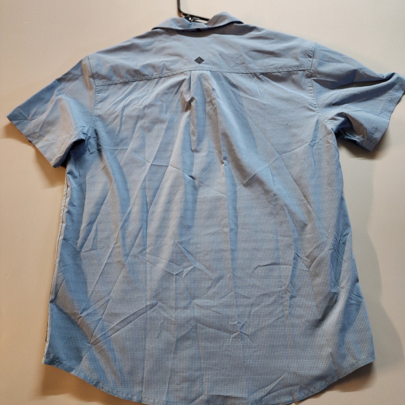 Prana Blue Cayman Large Short Sleeve Button Down Shirt Outdoor Active Wear