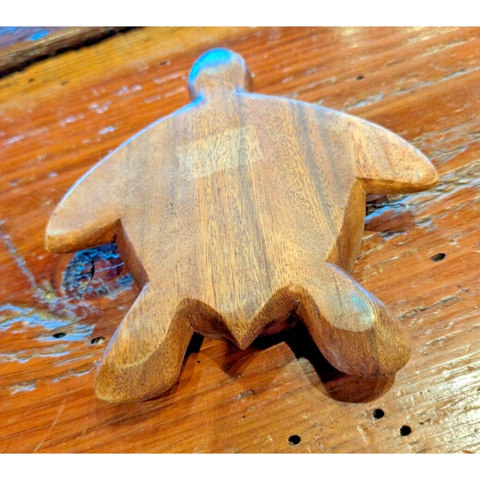 Hand Carved Turtle Wood Trinket Dish Tray Vintage Candy Dish