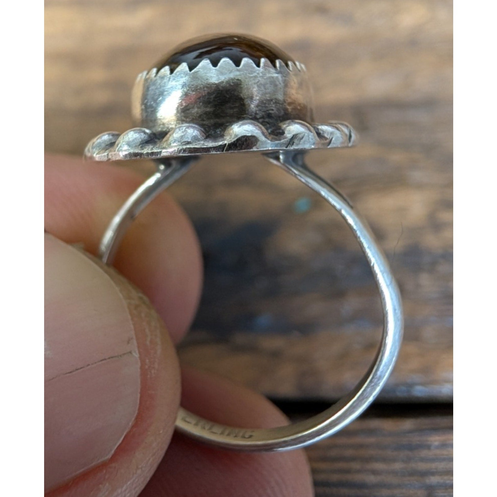 Tigers Eye Sterling Silver 925 Native Ring Size 7 Vintage