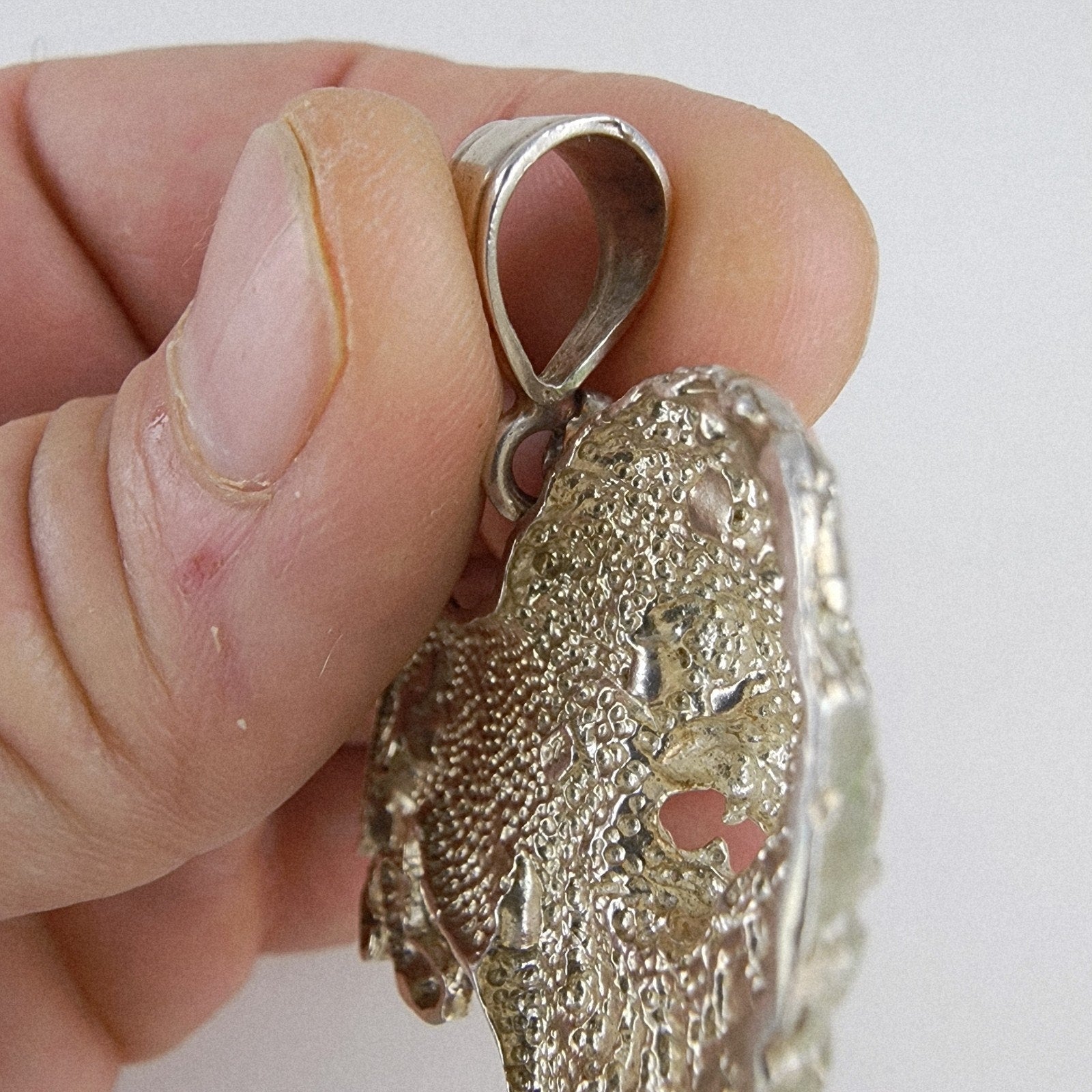Diamond Cut Lion Sterling Silver 925 Pendant Large Bail