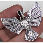 Bird Pendant Sterling Silver 925 Multistone Opal Turquoise Inlay Southwestern